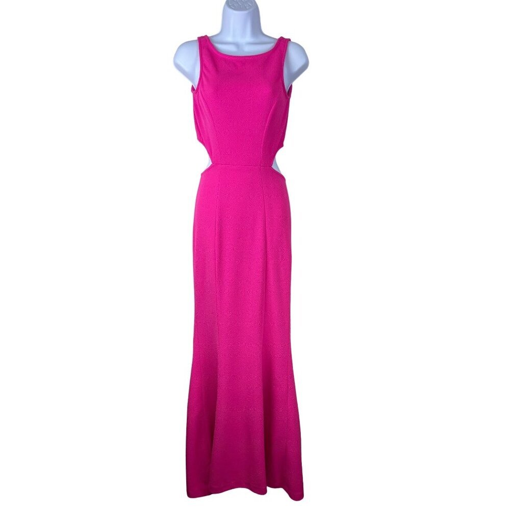 Alexia Admor Women's Dress Maxi Pink Cut Out Sleeveless Open Back Zip XS